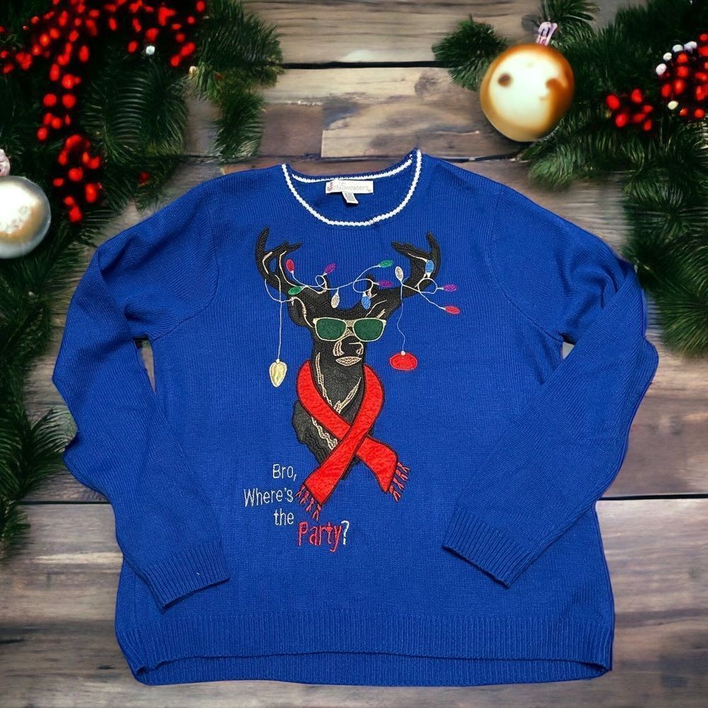 ✔️ Ugly Christmas Sweater “Bro, Where’s the Party?”